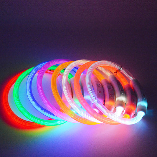 Glow Collar Dog Collar USB Charging LED Fiber