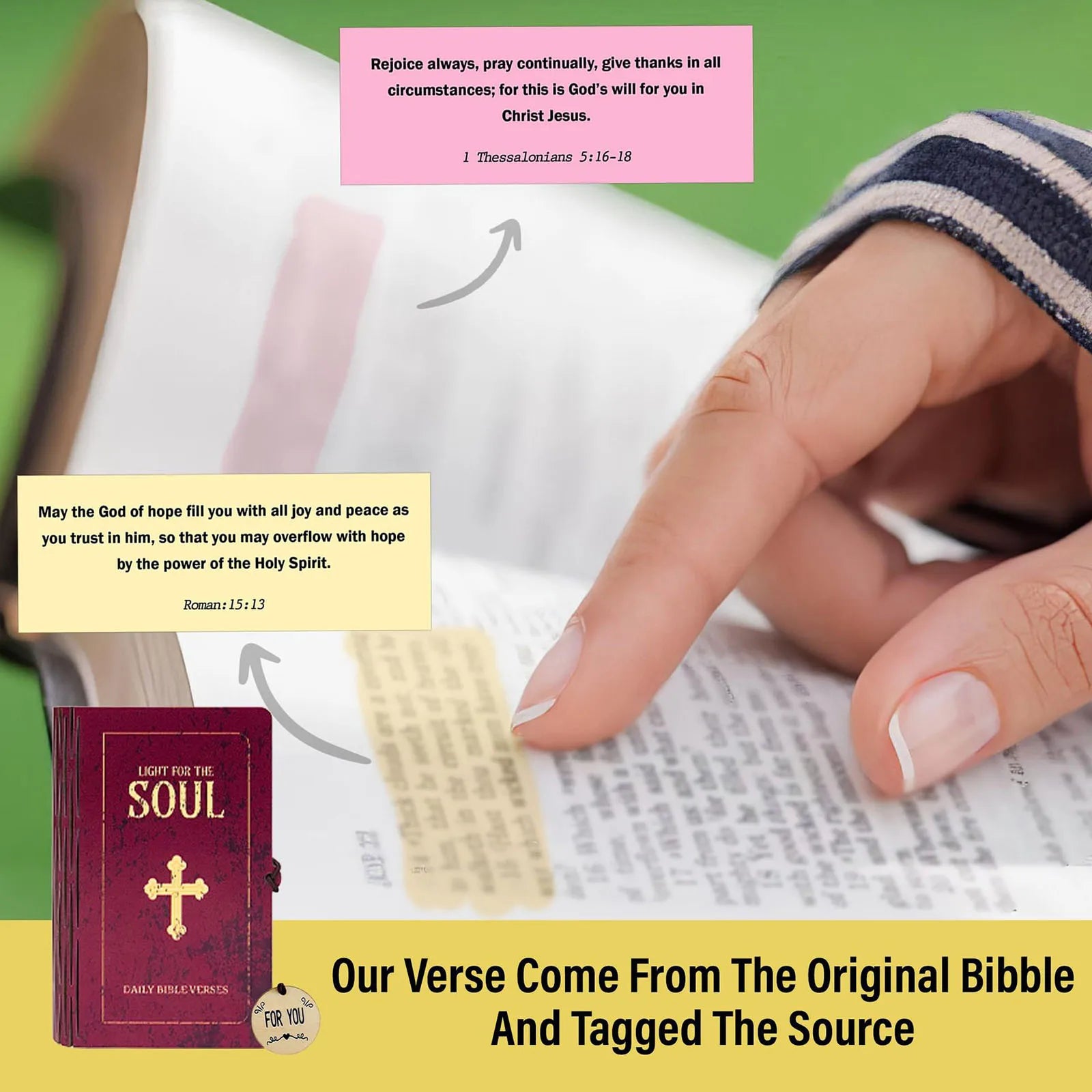 Wooden Scripture Box with 150 Inspirational Bible Verses | Portable Christian Gift Box for Prayer & Meditation