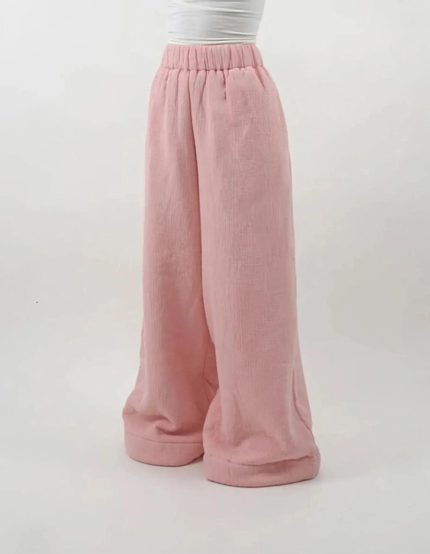 Women’s Pure Color Cashmere Wide-Leg Pants | Warm Winter Loose Fit Trousers for Casual & Outdoor Style