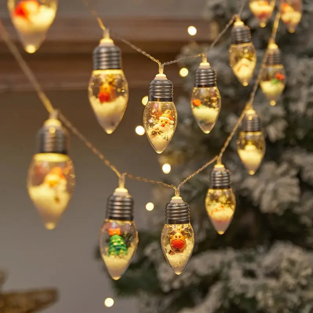 Christmas Decoration LED String Lights | Clear Bulb Snowball Fairy Lights for Home, Tree & Party Décor