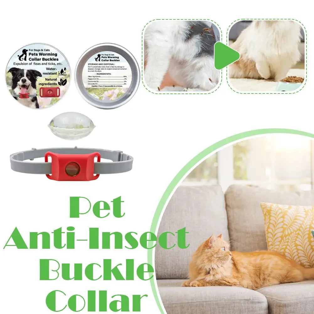 1Set Pet Repellent Buckle Collar Natural Repellent Ingredients Lightweight Waterproof Effective Mosquito Repellent Pet Collar