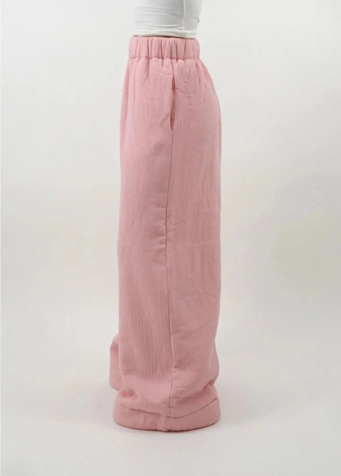 Women’s Pure Color Cashmere Wide-Leg Pants | Warm Winter Loose Fit Trousers for Casual & Outdoor Style
