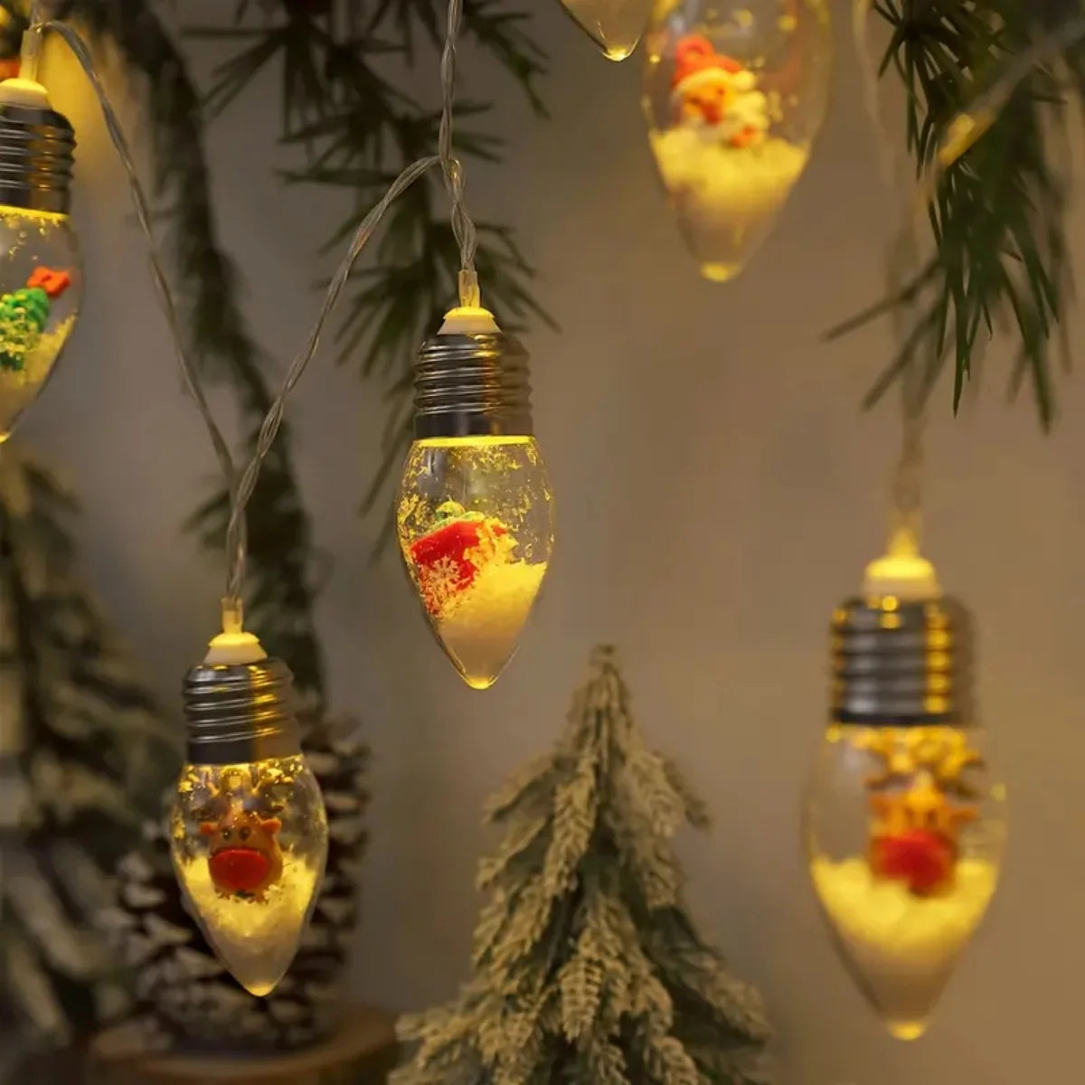 Christmas Decoration LED String Lights | Clear Bulb Snowball Fairy Lights for Home, Tree & Party Décor