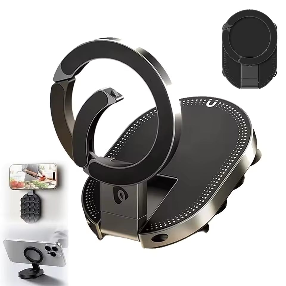 3-in-1 Suction Mount Magnetic Phone Holder Rotatable Wall Mountable Magnetic Stand Adjustable Portable Cell Phone Holder