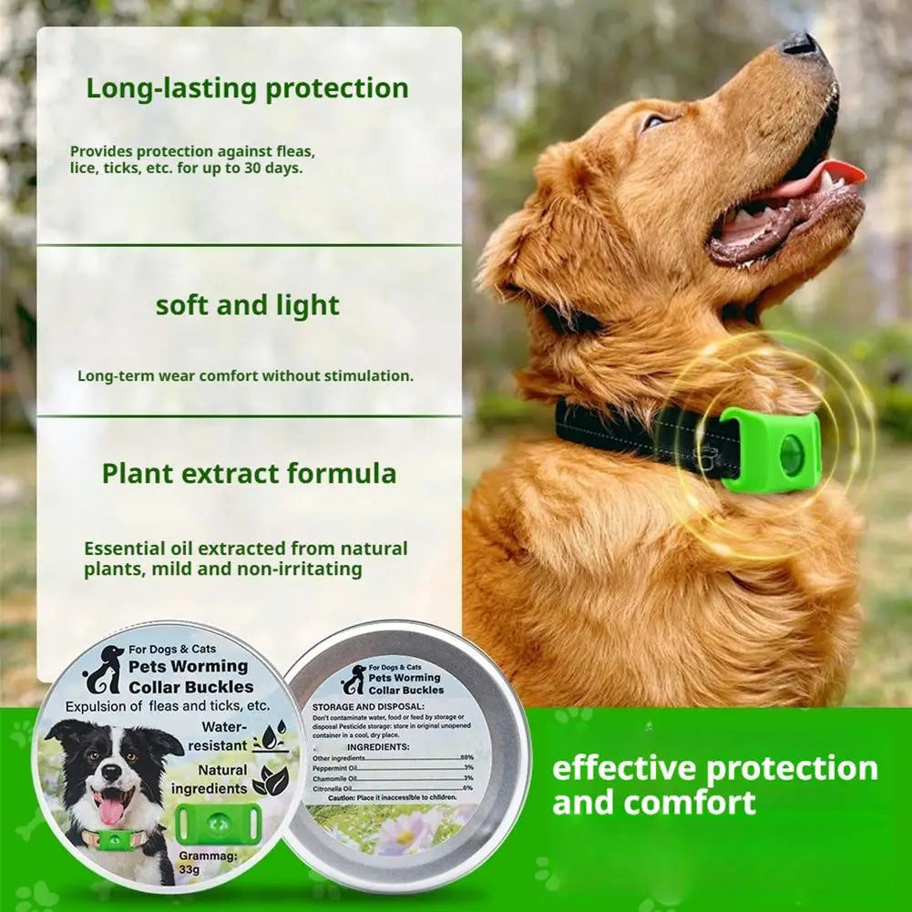 1Set Pet Repellent Buckle Collar Natural Repellent Ingredients Lightweight Waterproof Effective Mosquito Repellent Pet Collar