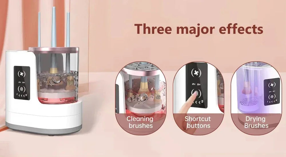 Automatic Electric Makeup Brush Cleaner & Dryer | USB Rechargeable Portable Cleaning Tool for Makeup Brushes