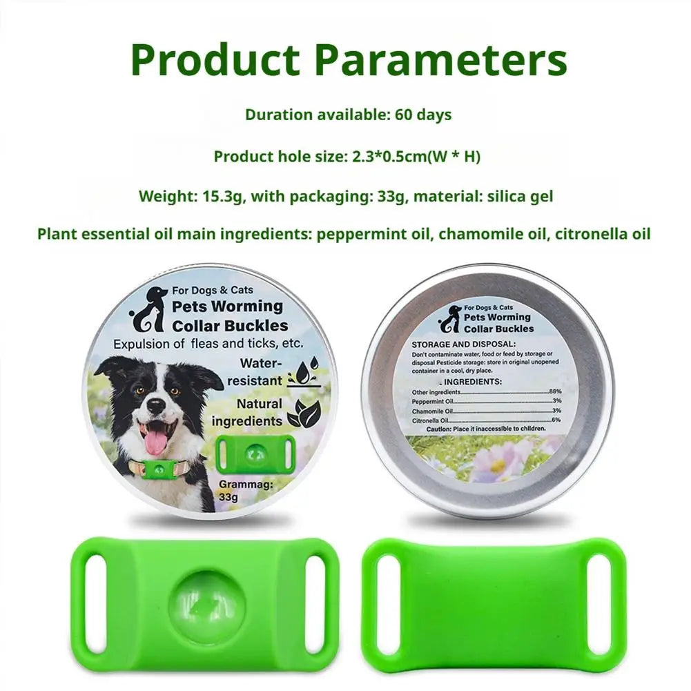 1Set Pet Repellent Buckle Collar Natural Repellent Ingredients Lightweight Waterproof Effective Mosquito Repellent Pet Collar