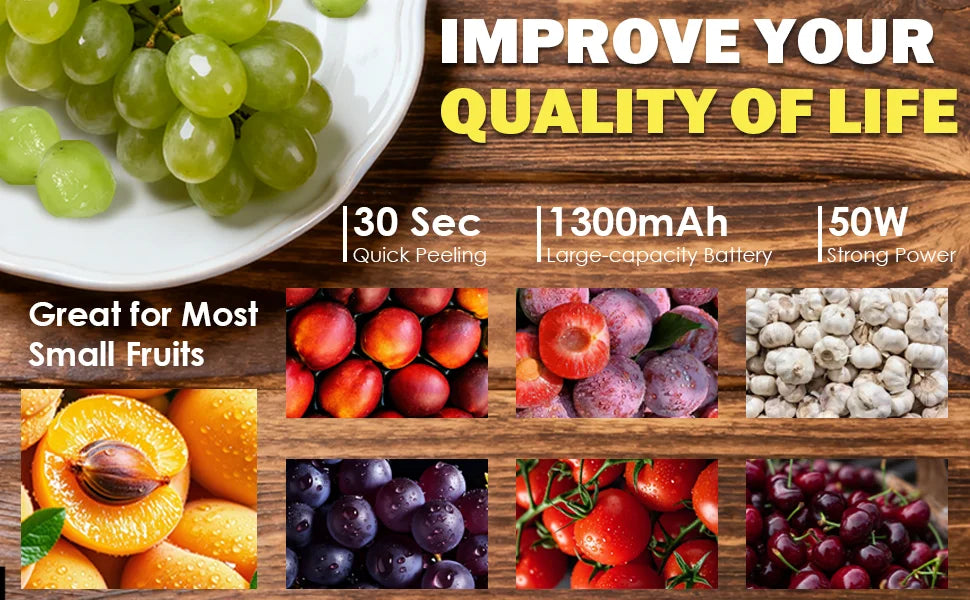 Electric Garlic Peeler & Fruit Skin Remover | 2-in-1 Automatic Peeling Tool – Fast, Easy & Mess-Free