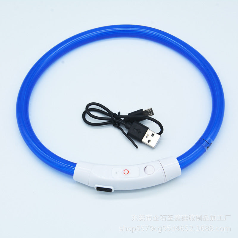 Glow Collar Dog Collar USB Charging LED Fiber
