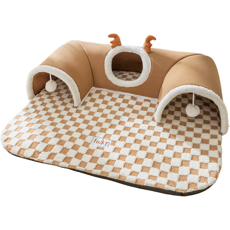 Hide-And-Seek Cat Tunnel Play and Sleep Integrated Cat Nest Pet Nest Dog Nest