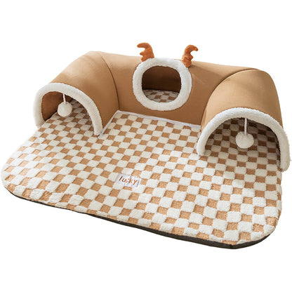 Hide-And-Seek Cat Tunnel Play and Sleep Integrated Cat Nest Pet Nest Dog Nest
