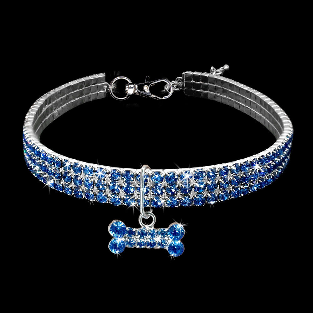 Rhinestone Elastic Pet Necklace Jewelry Dog and Cat Collar