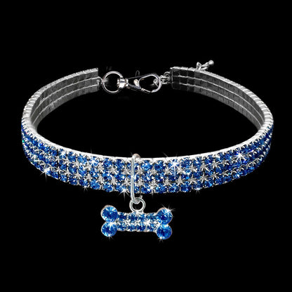 Rhinestone Elastic Pet Necklace Jewelry Dog and Cat Collar
