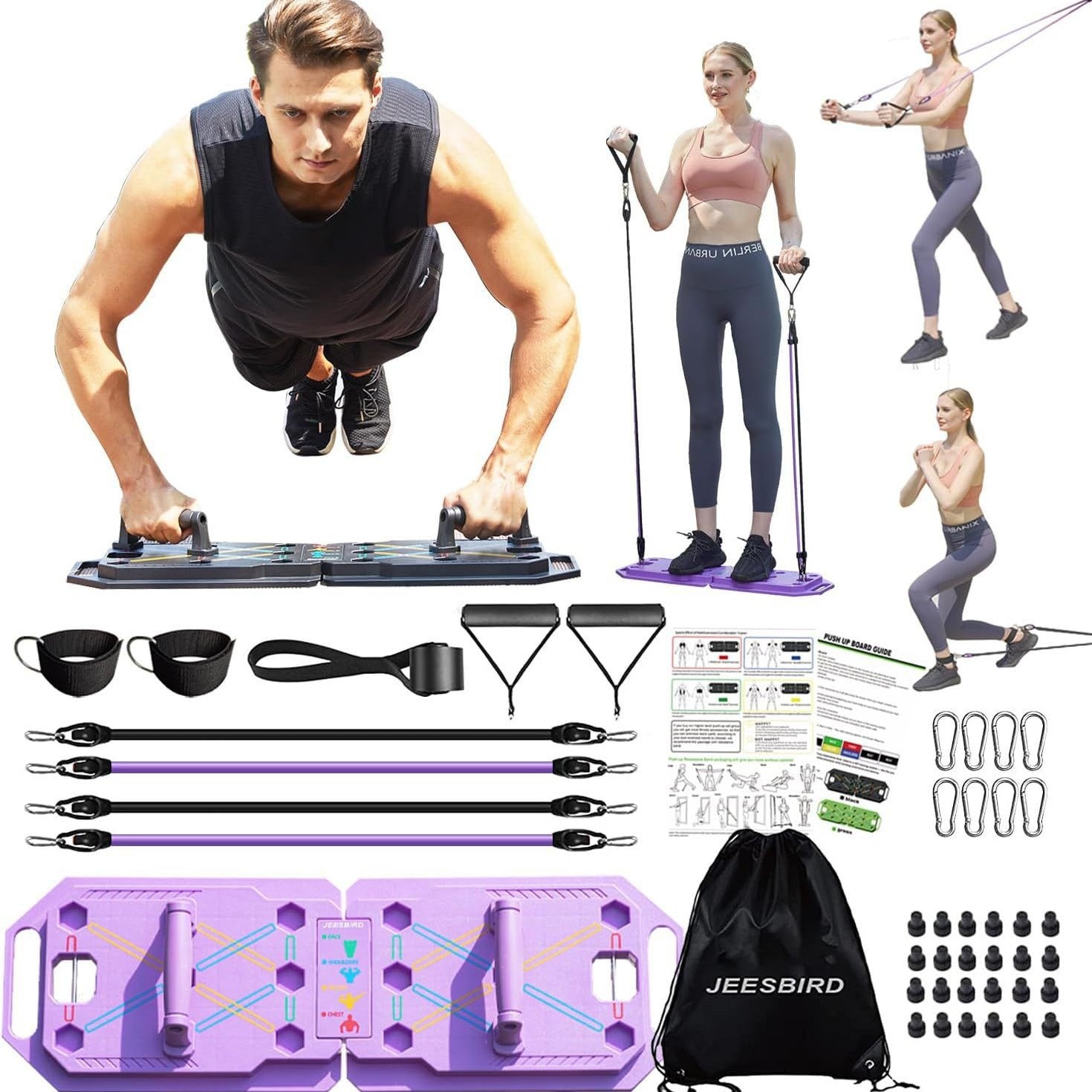 multifunctional hexagonal hole foldable push-up board handle