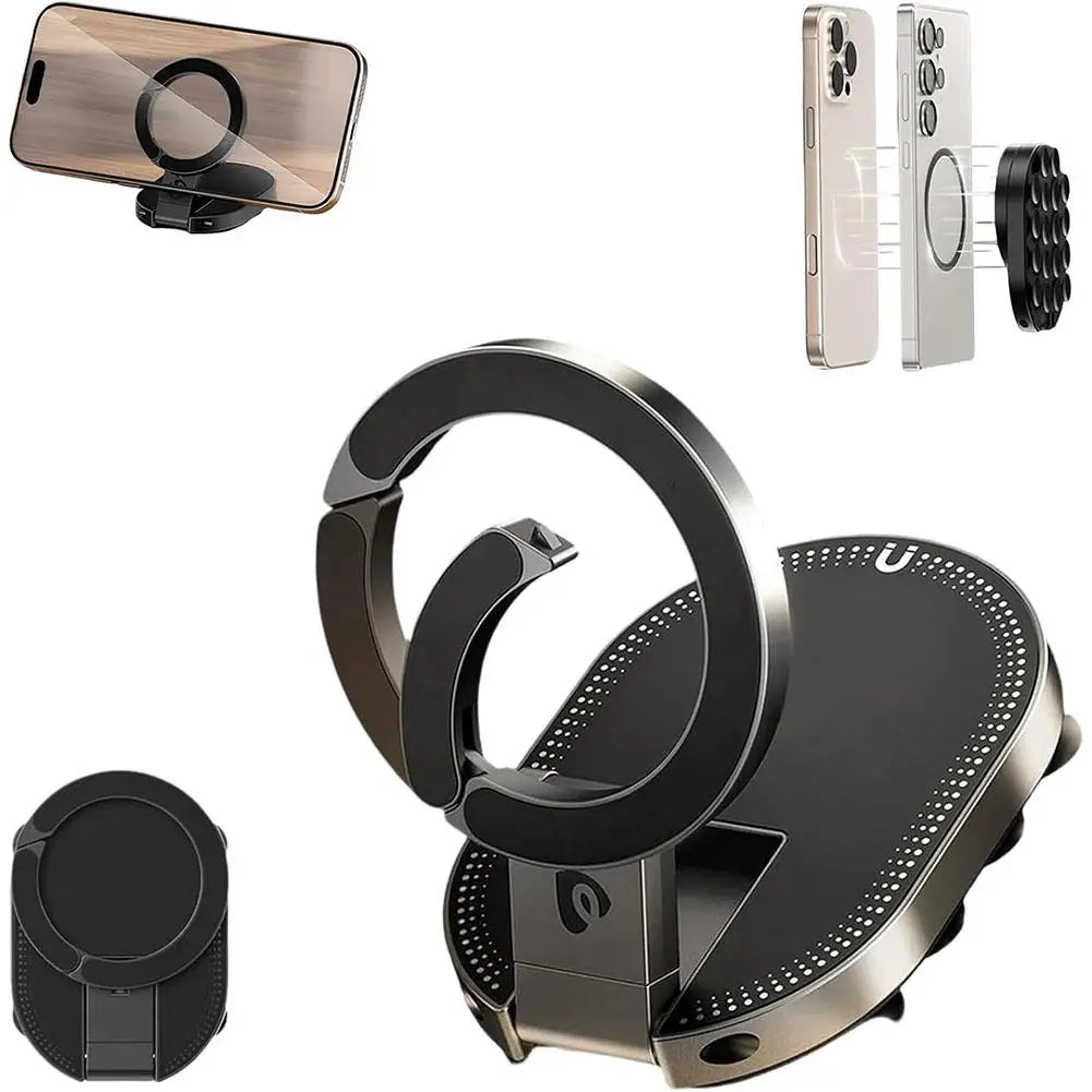 3-in-1 Suction Mount Magnetic Phone Holder Rotatable Wall Mountable Magnetic Stand Adjustable Portable Cell Phone Holder