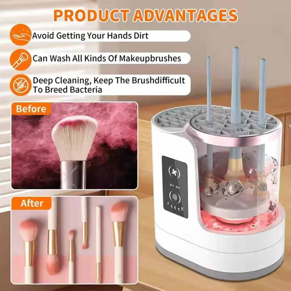 Automatic Electric Makeup Brush Cleaner & Dryer | USB Rechargeable Portable Cleaning Tool for Makeup Brushes