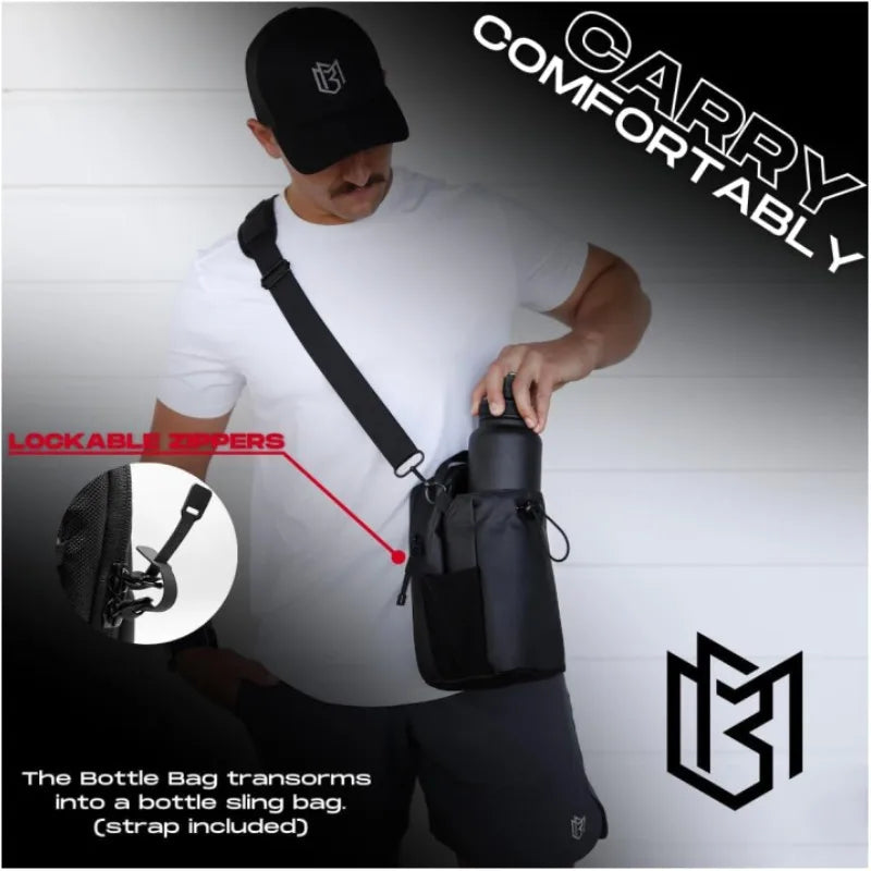 Portable Magnetic Fitness Water Bottle Bag Gym-Specific Water Cup Holder with Strong Magnet for Outdoor Sports Bottle Bag