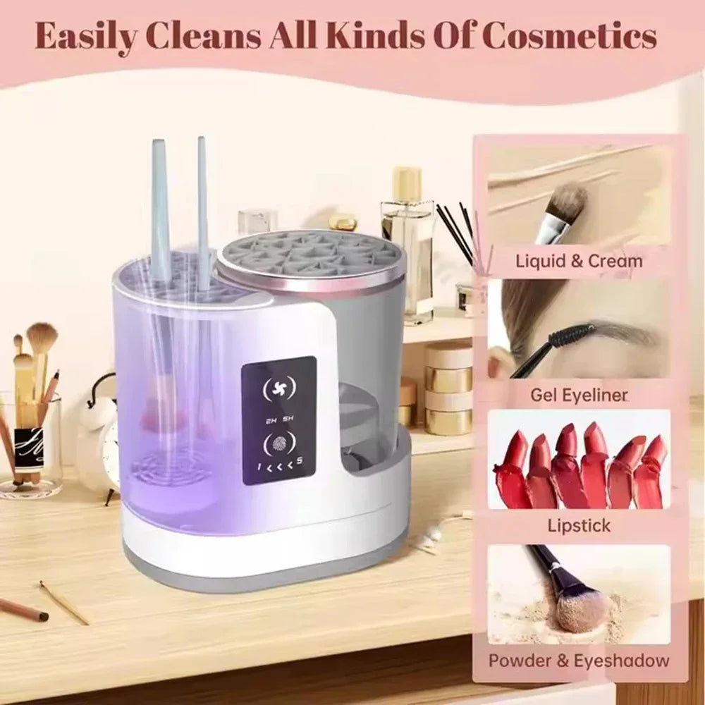 Automatic Electric Makeup Brush Cleaner & Dryer | USB Rechargeable Portable Cleaning Tool for Makeup Brushes