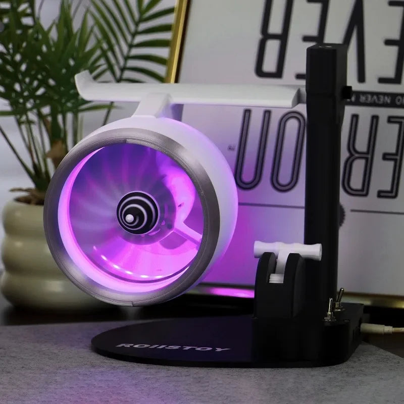 Creative Atmosphere Spray Fan | 8-Color LED Gradient Jet Turbo Fan – USB Rechargeable Desktop Cooling Toy