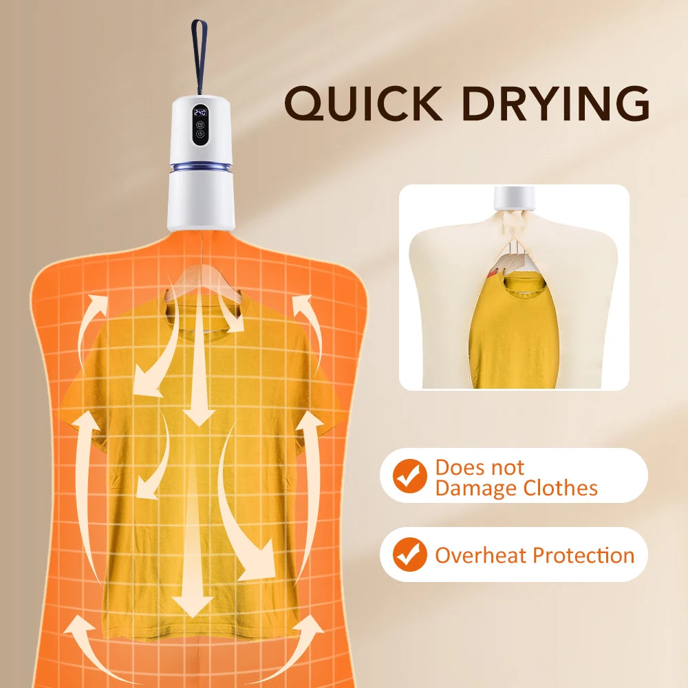 Foldable Electric Clothes Dryer | Compact Portable Drying Machine for Home, Apartment & Travel Use