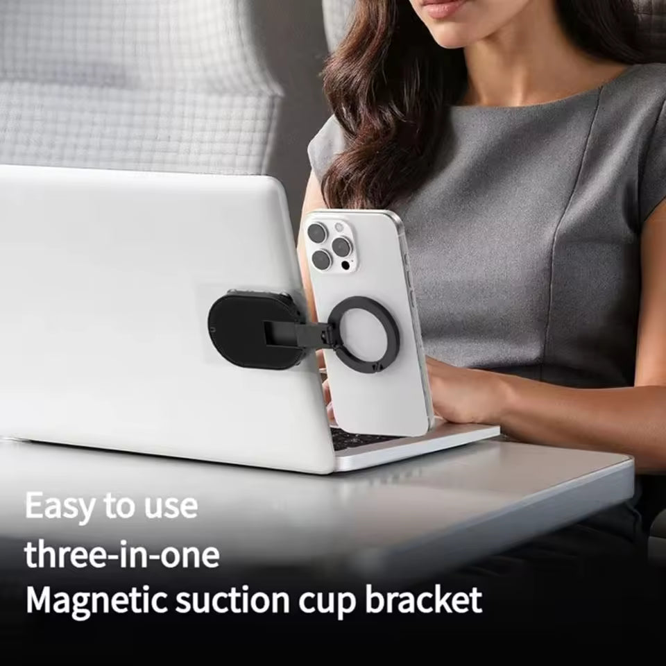 3-in-1 Suction Mount Magnetic Phone Holder Rotatable Wall Mountable Magnetic Stand Adjustable Portable Cell Phone Holder