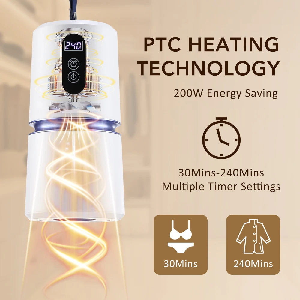 Foldable Electric Clothes Dryer | Compact Portable Drying Machine for Home, Apartment & Travel Use