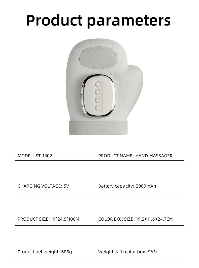 Electric Hand Massager with Airbag Compression & Vibration | Pain Relief for Finger, Palm & Wrist – Perfect Relax Gift