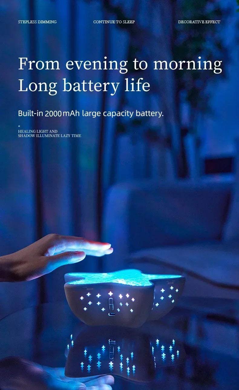 Starfish LED Table Lamp | Aurora Projector Night Light with Starry Sky & Northern Lights Effect – Bedroom Atmosphere Lamp