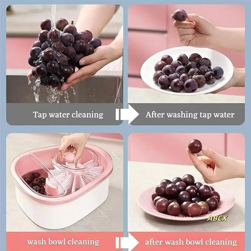 Portable Fruit & Vegetable Washer Bowl with Brush | Easy Cleaning Washing Basin for Kitchen & Home Use