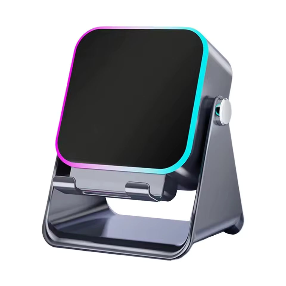 Magnetic Induction Speaker Phone Stand Wireless Bluetooth Phone Holder Amplifier Portable Desk Speaker with RGB Light Super Bass