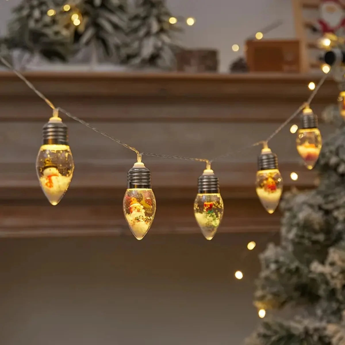 Christmas Decoration LED String Lights | Clear Bulb Snowball Fairy Lights for Home, Tree & Party Décor