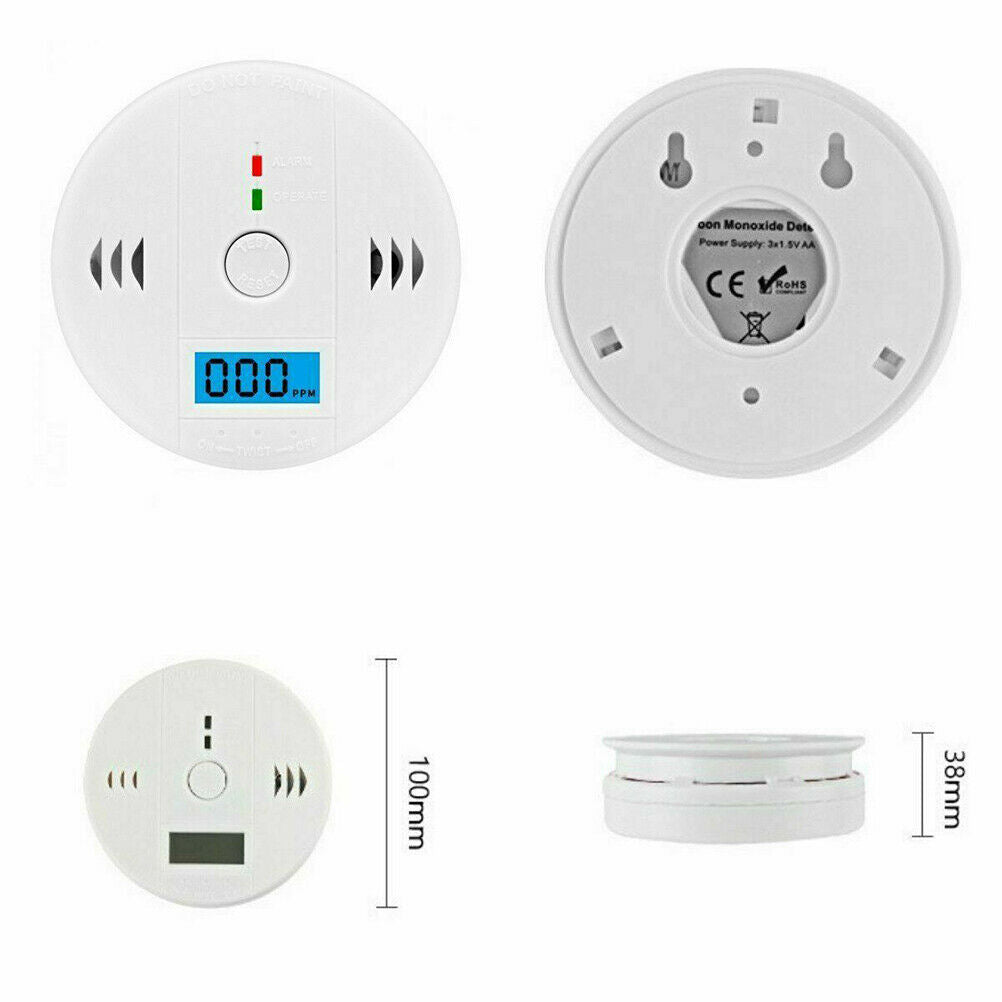 CO Carbon Monoxide Alarm Poisoning Sensor Warning Detector