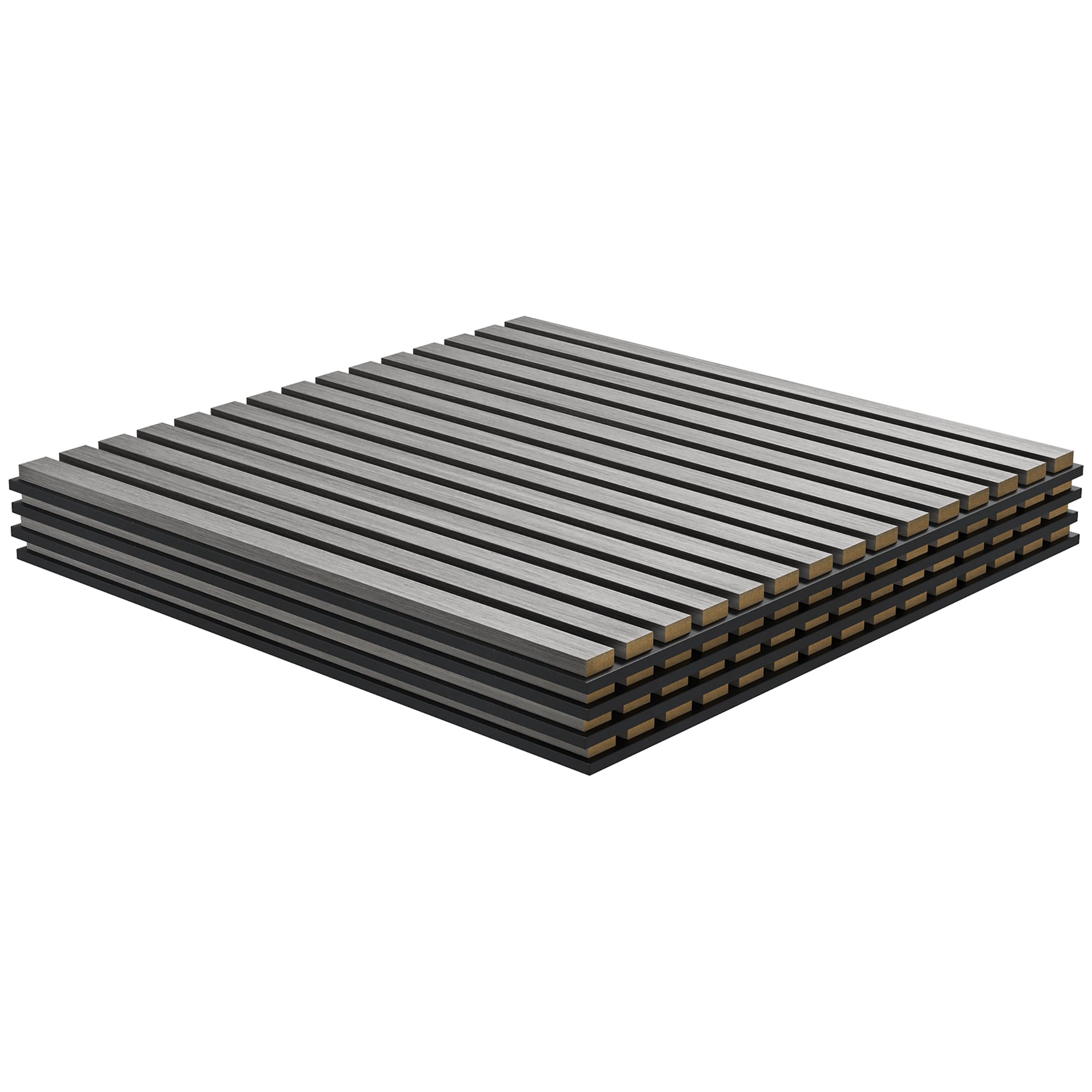 24"x24" Wood Panels for Wall, 4 Pack Acoustic Panels, Sound Absorbing Slat Wall For Interior Wall Decor, Home, Gray